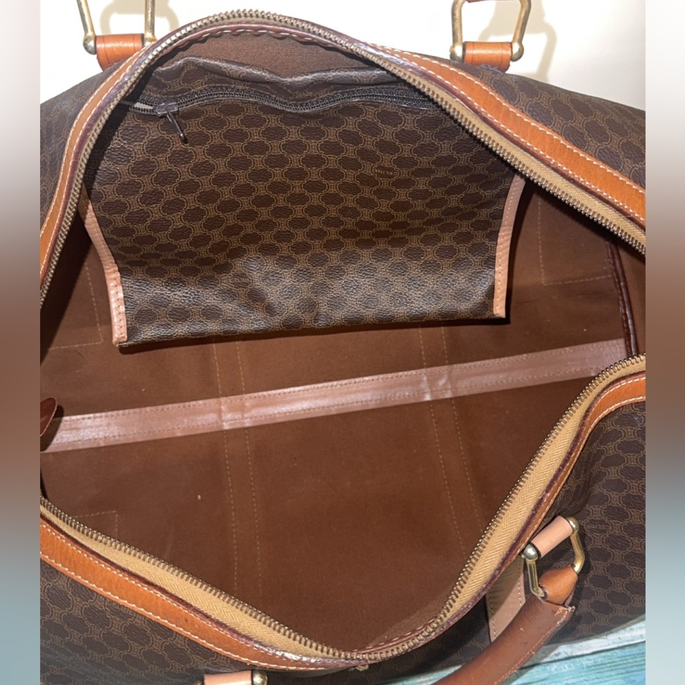 CELINE Macadam Boston Bag M13 Travel Duffle Bag Brown AUTHENTIC - Picture 16 of 16